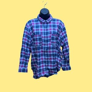 Universal Thread Plaid Flannel Shirt - Blue, Pink, White Juniors L